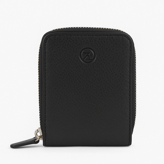 Mini genuine leather coin + card holder- Dear coin, don't run!